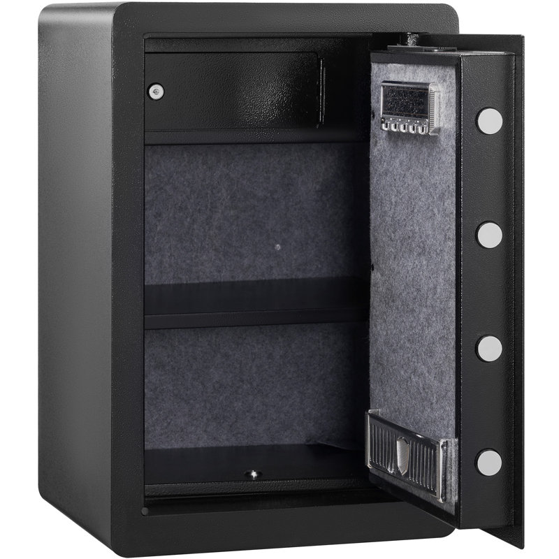 Coffre-fort en acier inoxydable 2,2 pi pour argent comptant 15,75 x 13 x 23,6 po Safe