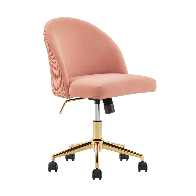 Etta Avenue™ Sawyer Velvet Task Chair, Pink