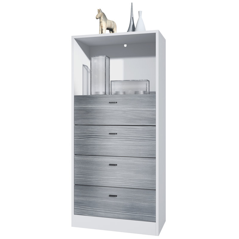 Frano 4 Drawer 56Cm W Chest of Drawers, Matt white/Avola anthracite