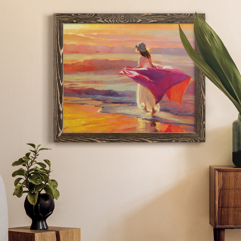 Catching The Breeze - Peinture sur toile encadrée, H 24 po x l 18 po x P 1,5 po, Noyer