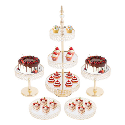 Présentoir à gâteaux, ensemble de 5 présentoirs à cupcakes et desserts pour mariages, anniversaires et autres célébrations
