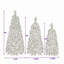 Ensemble d'arbres de Noël 3 pièces avec éclairage à DEL blanc chaud et branches en pleurs pour la décoration intérieure
