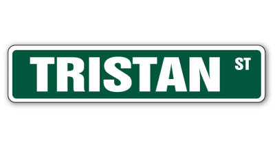 Tristan Street Sign Heavy Duty Plastic 4" X 18"