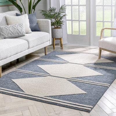 Rectangle Moroccan Synthetic Area Rug