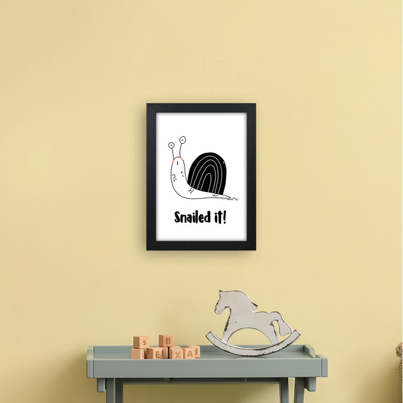 Snail by Miniofmine - Print, Brown Framed, 34cm H x 25cm W x 3cm D