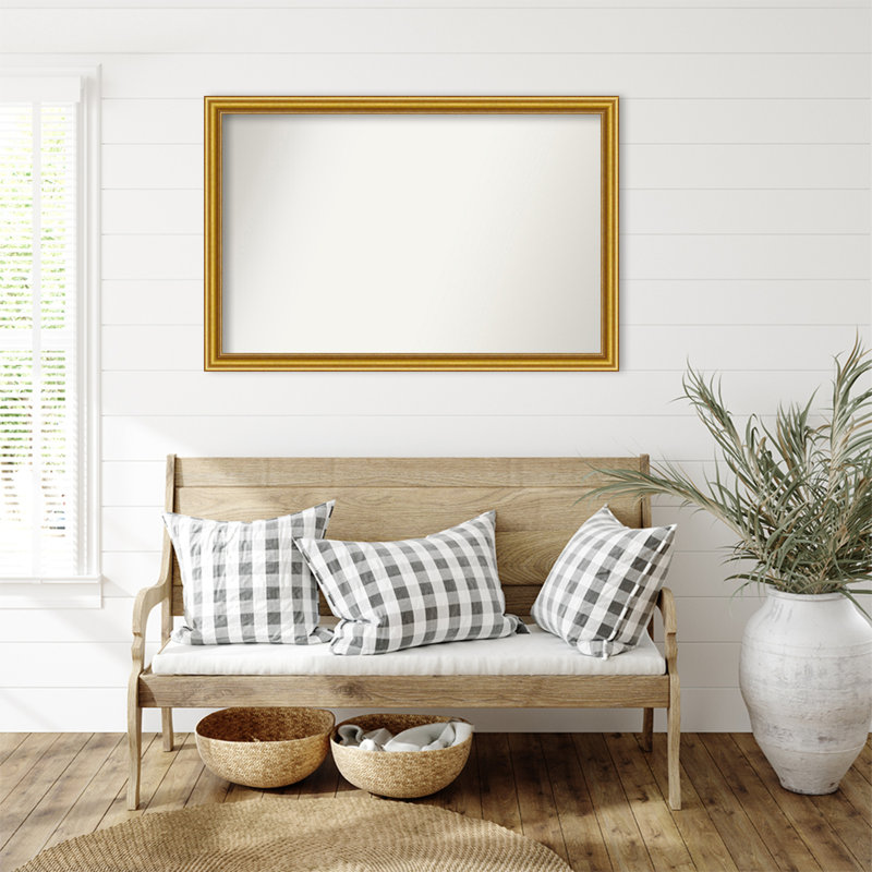 Townhouse Gold Non-Beveled Bathroom Wall Mirror, 31,75 po x 47,75 po