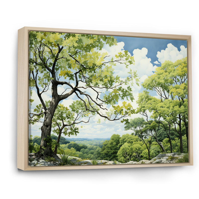 «Green Tree Sycamore Serenade I», art mural sur toile Sycamore vert, H 12 po x l 20 po x P 1 po, Naturel