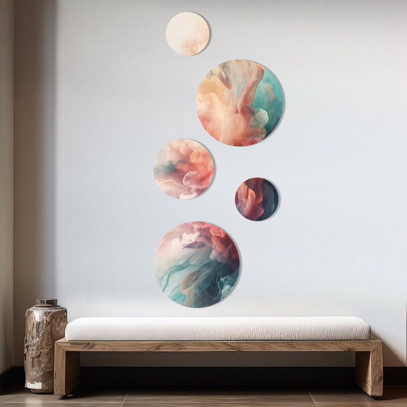 Orange Blue Dancing Colors I - Minimalism Metal Wall Décor