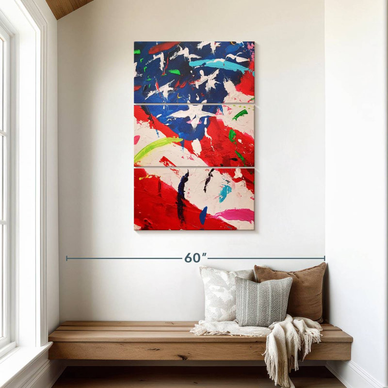 Borges Abstract American Flag, 45" H x 28" W