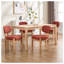 Ensemble de 2 chaises de salle à manger de style Mid-Century moderne, tissu d'ameublement en bois orange foncé avec pieds en bois d'hévéa robustes pour les petits espaces-1867626855-1867626873