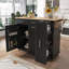Îlot de cuisine avec abattant, chariot de rangement de cuisine avec organisateur à 3 niveaux, support de rangement interne, chariot de cuisine sur roulettes avec porte-serviettes, 2 tiroirs, pour la cuisine, noir-1675394498