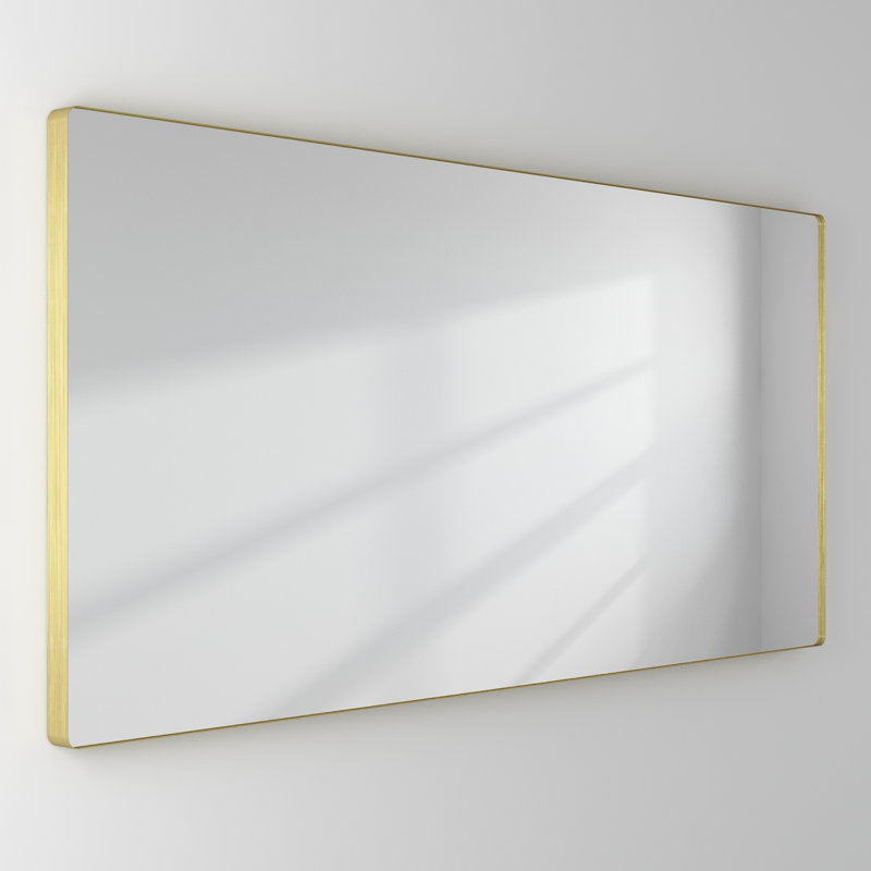 Miroir de salle de bain mural et d'angle Lesamuel, 36 po x 77 po, Doré