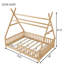 Lit de maison à plancher bas avec clôture et toit-1229205228-1229205226