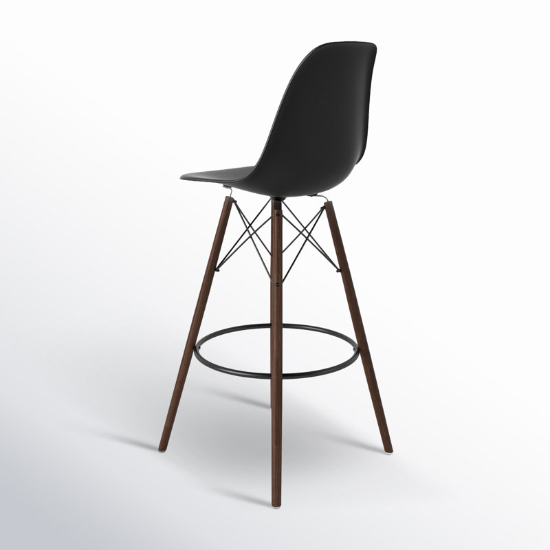 Jordan Bar & Counter Stool, Black/Walnut, Bar Stool (29.5" Seat Height)