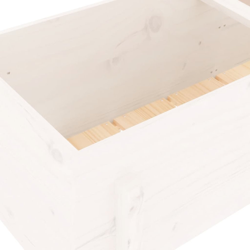 Meenakshi Wood Raised Garden Bed, Pine, White, 57cm H x 121cm W x 50cm D