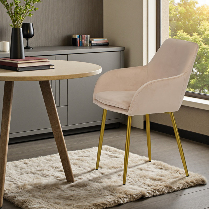 Chaise d'appoint rembourrée en velours Kamai, 4
