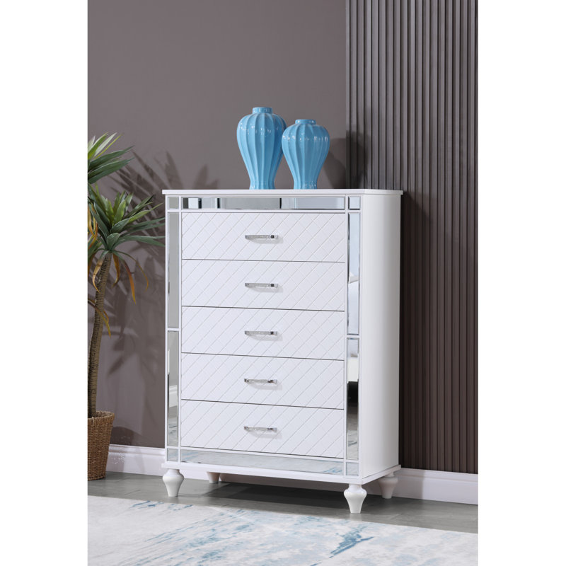 Commode argentée, commode argentée, Argenté / blanc