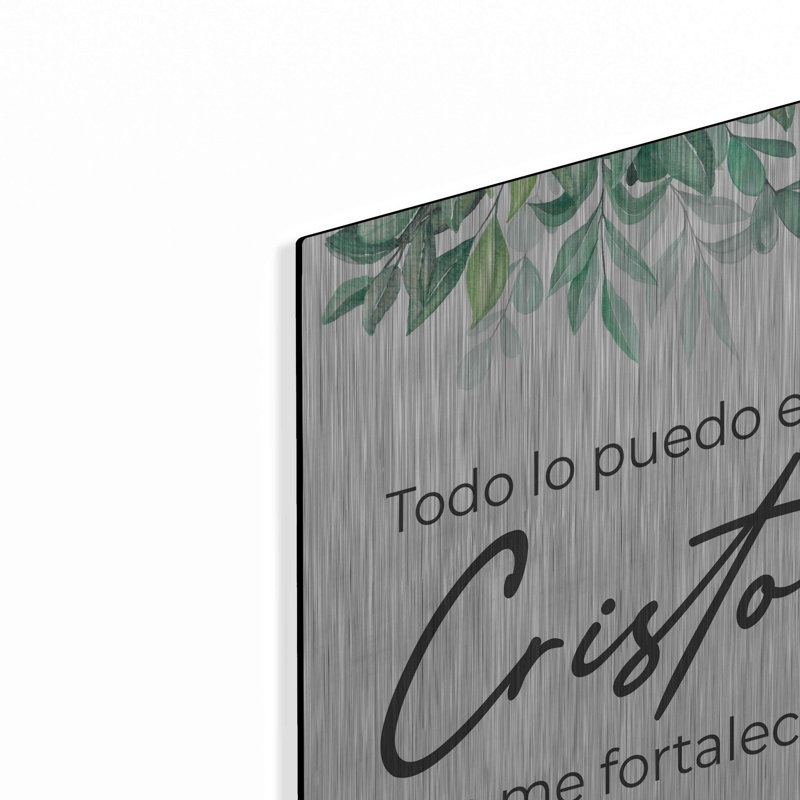 «Philippian 4,13 - espagnol» par Seven Trees Design, art mural en métal, 24 po x 36 po, H 24 po x l 16 po