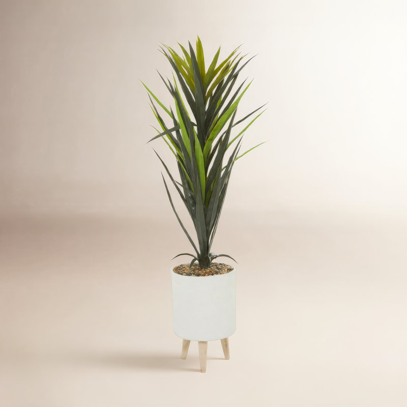 Plante grasse artificielle en pot, H 49 po x l 19 po x P 19 po