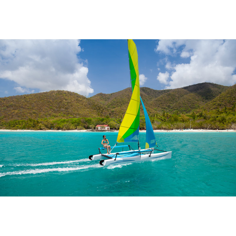 Woman Sailing A Catamaran by Cdwheatley - No Frame Art Prints on Canvas, 81cm H x 122cm W