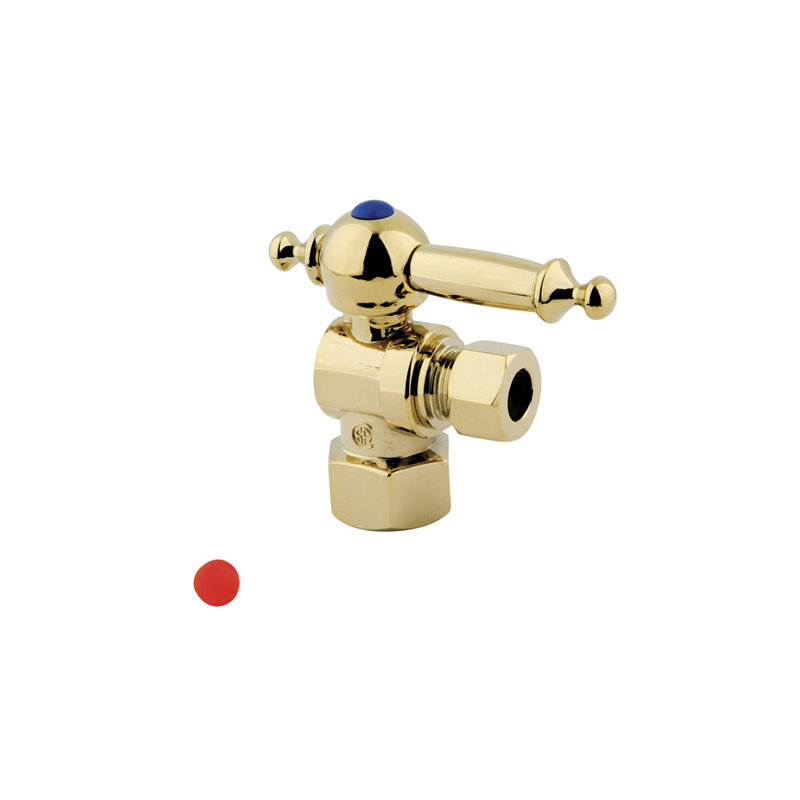 Kingston Brass Vintage 1/2-Inch FIP x 3/8-Inch OD Comp Quarter-Turn Angle Stop Valve, Polished Brass