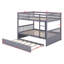 Full Over Full Rubber Wood Bunk Bed With Trundle, Convertible To 2 Full Size Beds, With Twin Size Trundle-106342055