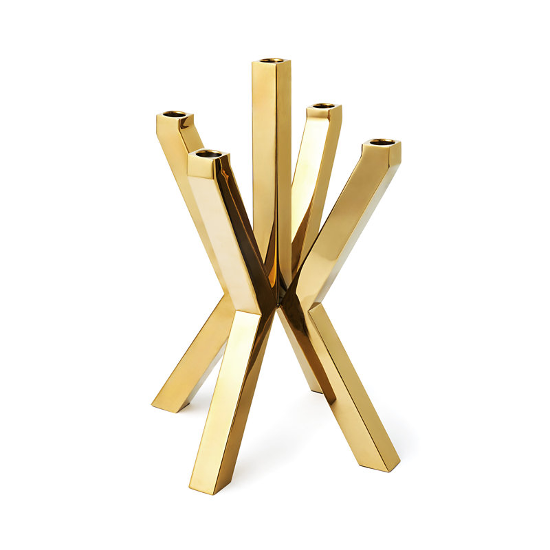 Thea 5 Light Candelabra, Gold
