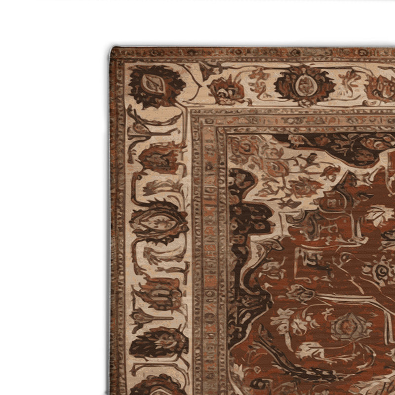 Tapis d'intérieur et d'extérieur brun Persian, Rectangulaire 8 pi x 10 pi