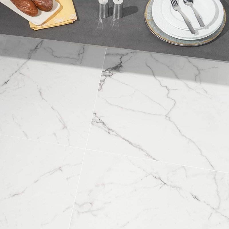 Dreamstone 24X24 Polished Porcelain Tile, Statuario Venato Polished