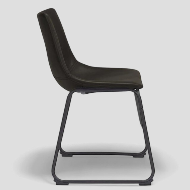 Chaise de salle à manger Janeva, Similicuir noir