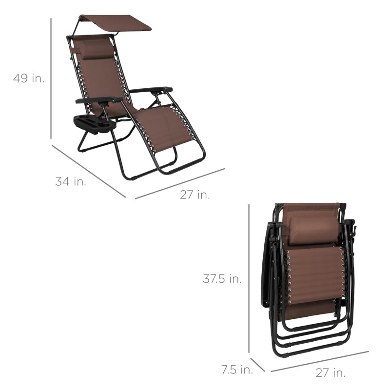 Alahia Folding Recliner Chair, Brown