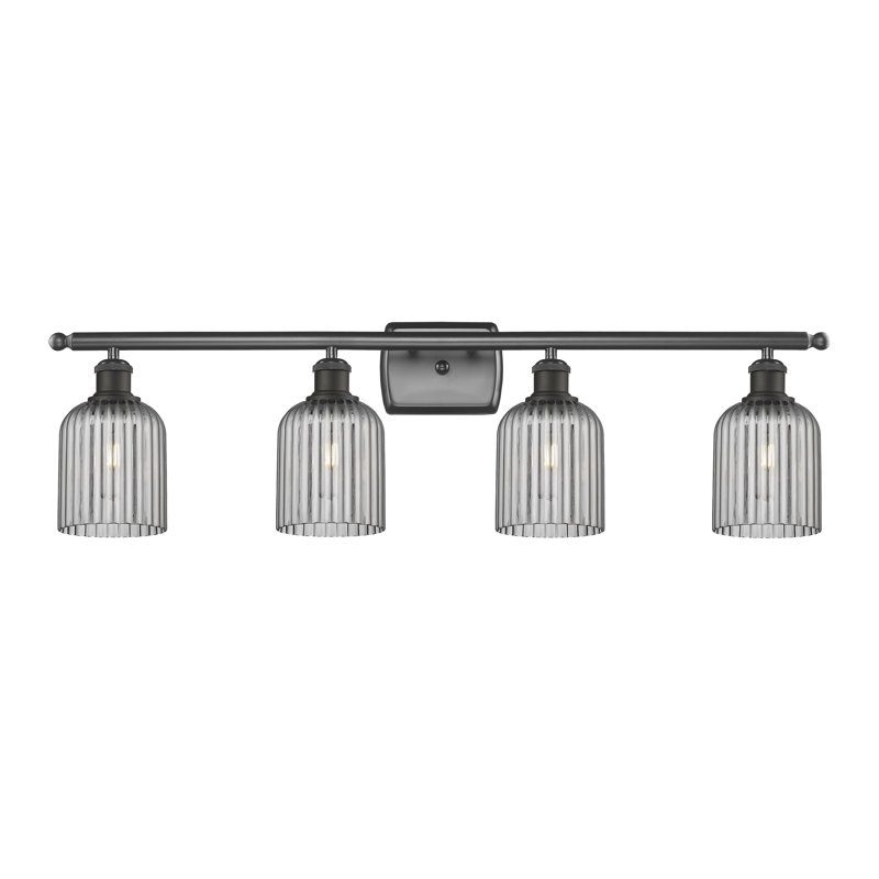 Fiennes 4 - Light Dimmable Vanity Light, Oil Rubbed Bronze, Smoke Gray