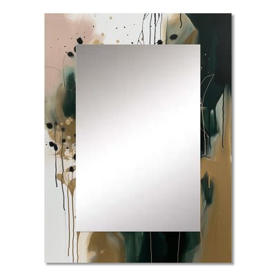 Black Abstracted Realities - Abstract Large Wall Mirror, Modern Decorative Mirror, Printed Metal Art