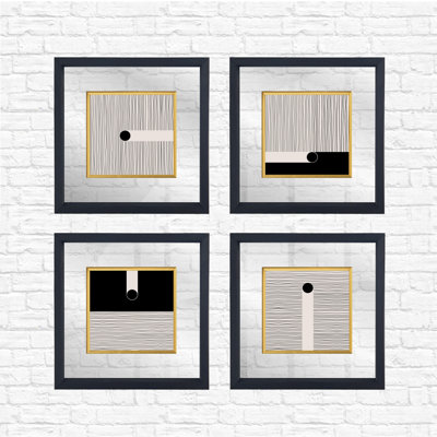 Anonymous - 4 Piece Single Picture Frame Painting Set on Glass