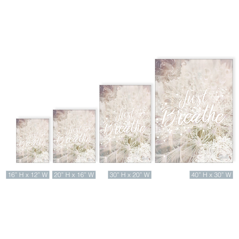 Reproduction d’art sur toile tendue « Just Breathe » par Olivia, H 40 po x l 30 po x P 1,5 po