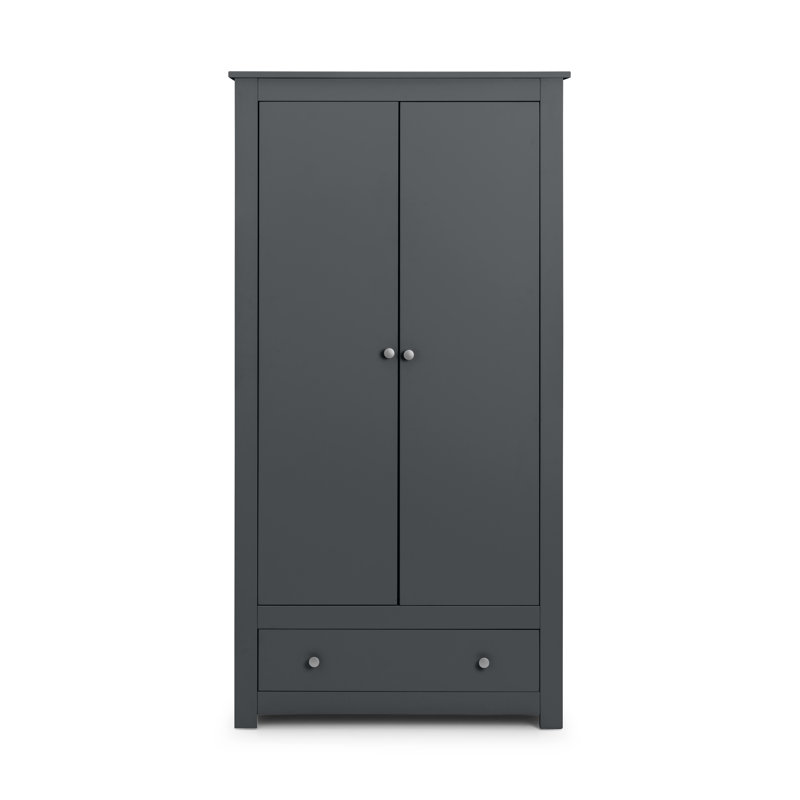 Payeur 2 Door Solid Wood Wardrobe, Black