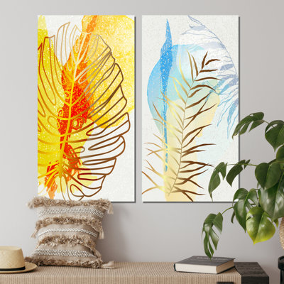 Trendy Abstracts with Vibrant Organic Shapes IV - 2 Piece Painting Set