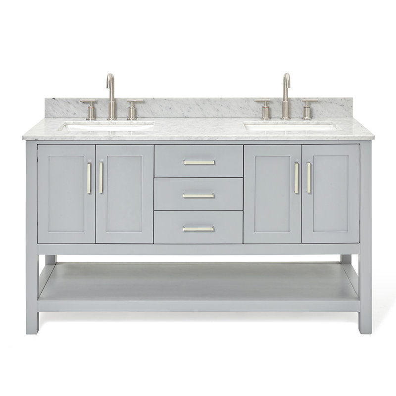 Magnolia Bath Vanity Rectangular Basin S073DCW2R, Gray, Rectangle ,  73"