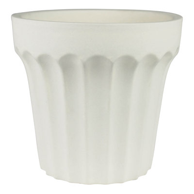 Scalloped Orchid Pot, Ceramic