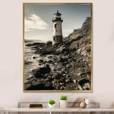 Tetteh " Monochrome Lighthouses By The Cliff Photo "