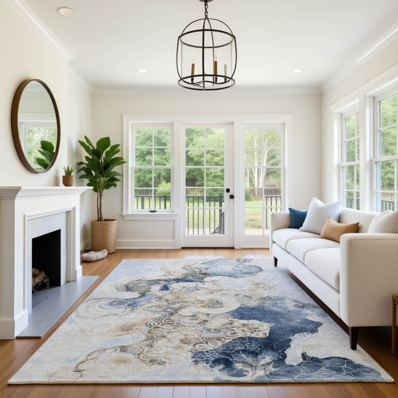Premium Machine Washable Medena AMF1860 Abstract Rug, Rectangle 5' x 7'6"