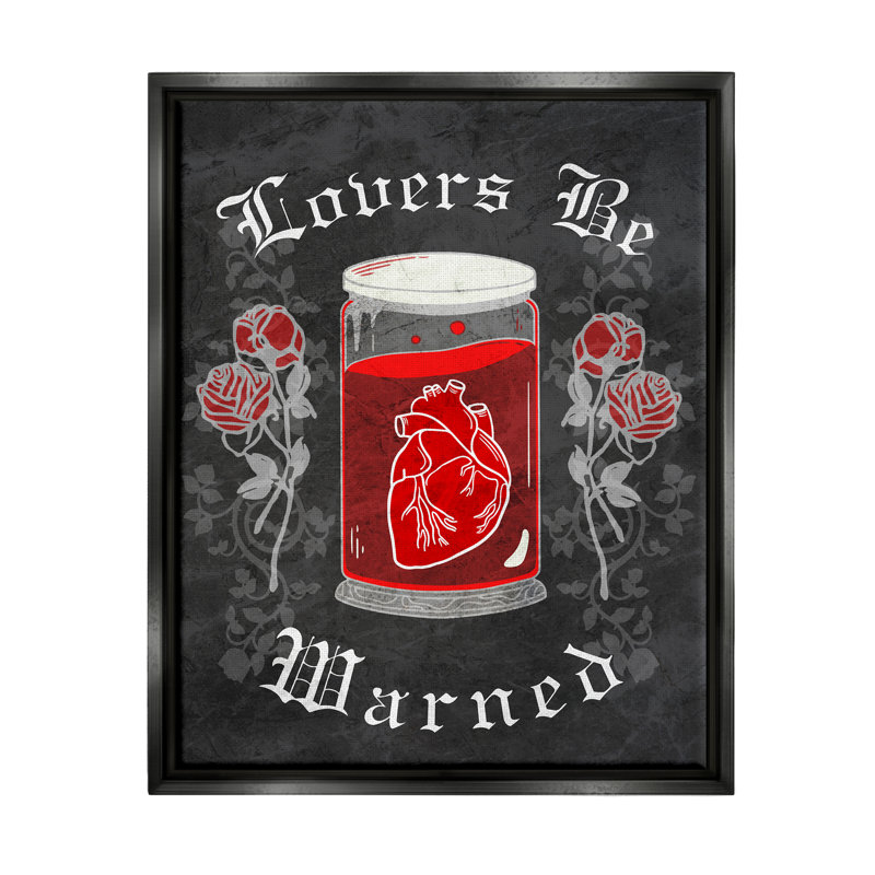 «Spooky Heart In Jar» encadré sur bois par Lil 'Rue, impression, H 21 po x l 17 po x P 1,7 po, Cadre flottant noir de jais