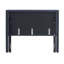 Tête de lit tapissier bleu marine pour grand lit, bouton avec double décoration cloutée, pieds réglables en métal noir, assemblage requis, capitonnage et garniture inclus avec outil, revêtement, pieds noirs, ensemble
