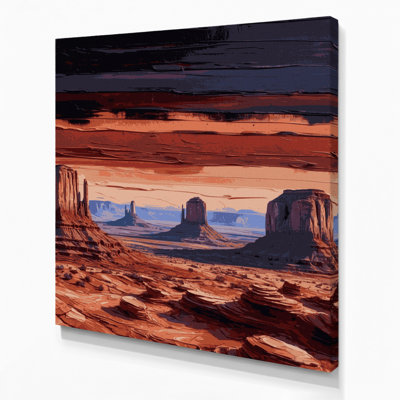 «Southwestern Patterns Horizon Layers 215», art mural sur toile brune
