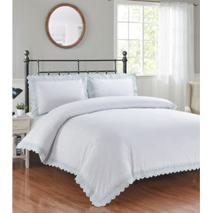 ELISE Cotton Blend Solid Colour Duvet Cover Set with Pillowcases