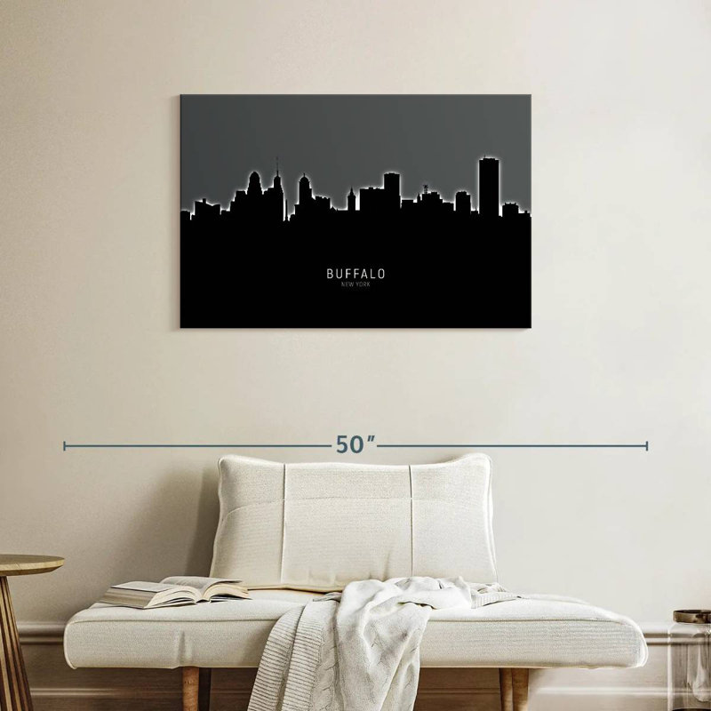 Buffalo New York Skyline VI, H 24 po x l 36 po