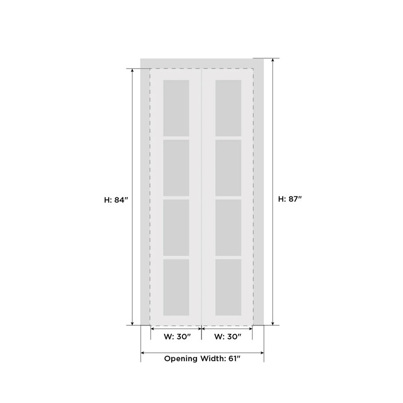 Portes pliantes en verre Lucia, 60 po x 84 po