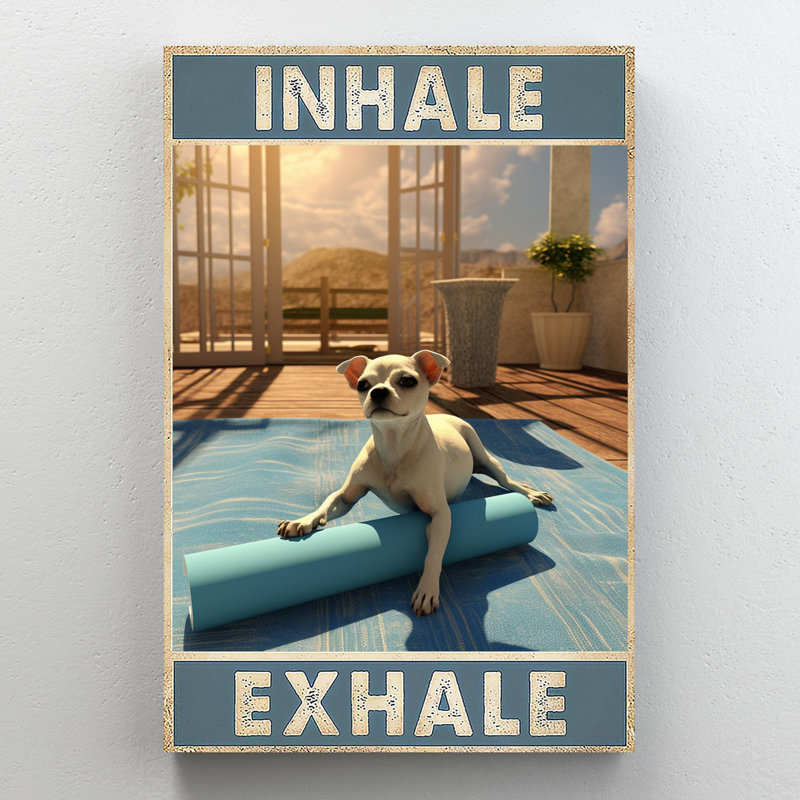 «Dog Inhale Exhale», impression rectangle 1 pièce Dog Inhale Exhale - impression rectangle 1 pièce, impression sur toile tendue