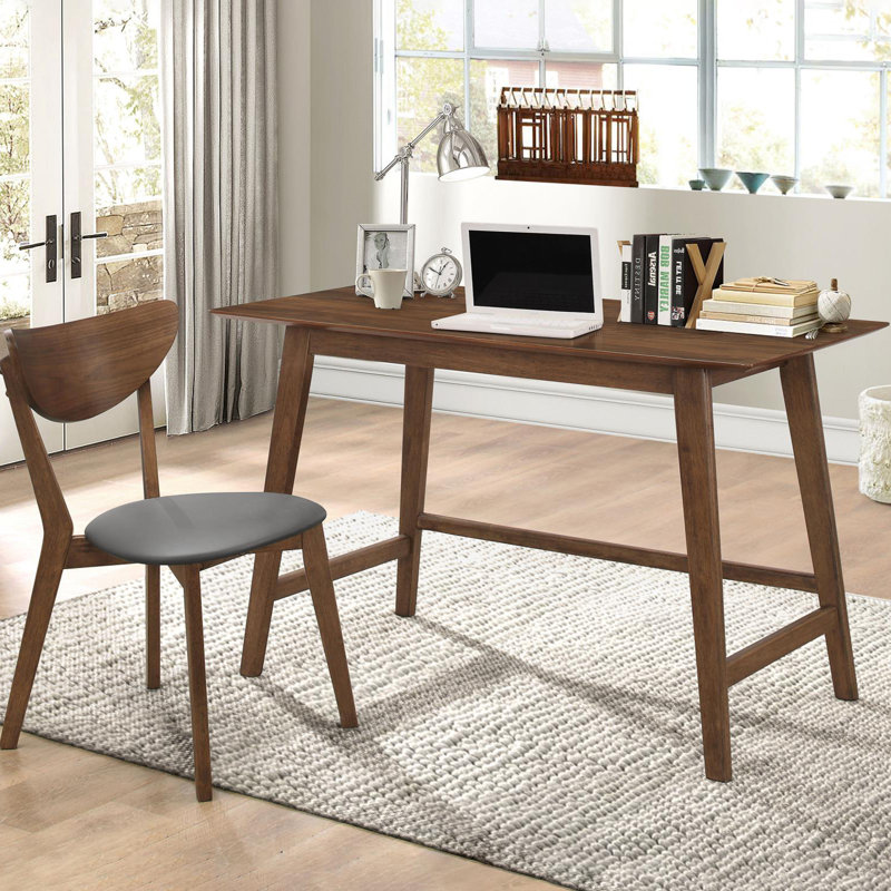 Zyyanna 2 Piece Wood Rectangular Writing Desk Office Set with Chair
