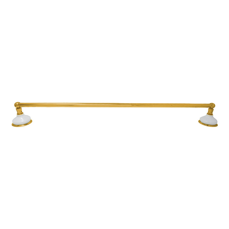 Porte-serviettes mural en porcelaine de style rétro, laiton massif et supports, H 1,63 po x L 33 po x P 2,25 po